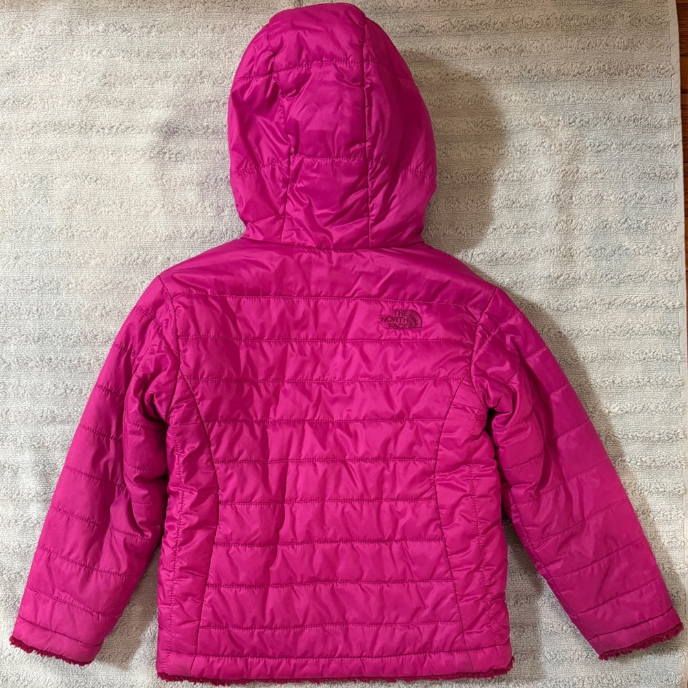 The North Face Fuchsia Jacket reversible with hood & pockets 4T - Picture 4 of 16